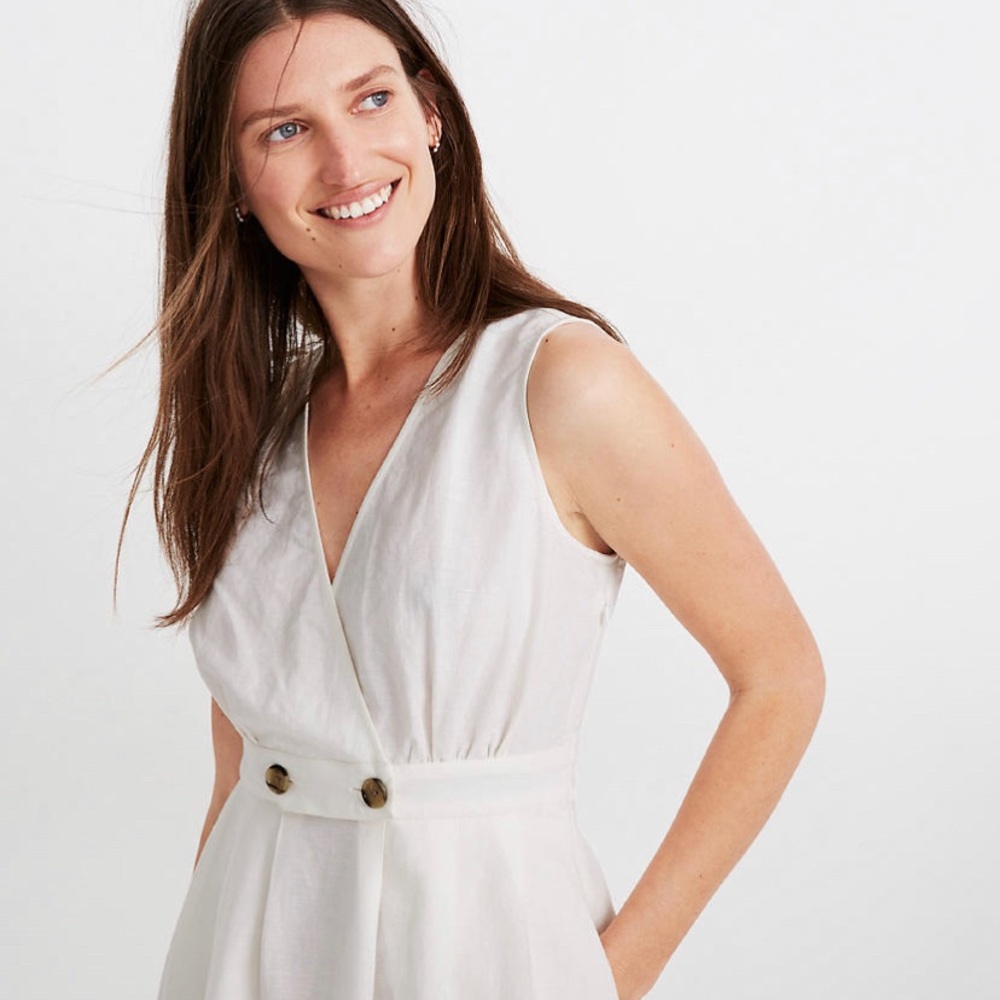 Madewell Button-Waist Wrap Midi Dress - Picture 15 of 16